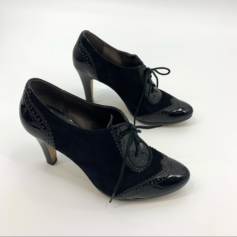 Anne Klein Lace-up Akqiara Black Ankle Shootie Size 6.5 - Picture 3 of 7